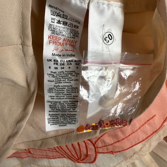 Karen Millen Organdie Applique Buttoned Sheer Long Sleeve Sequined Blouse 4 - Picture 10 of 12